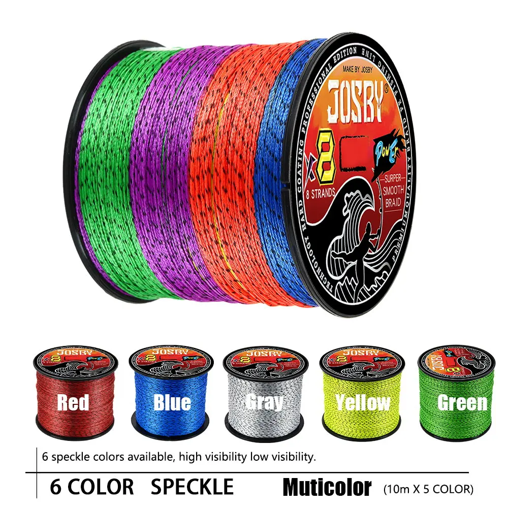 JOSBY Japan 8 Strands Braided Fishing Line  Multifilament Speckled 8X PE Wire 100M 300M 500M Fly Sea Saltwater Freshwater Pesca