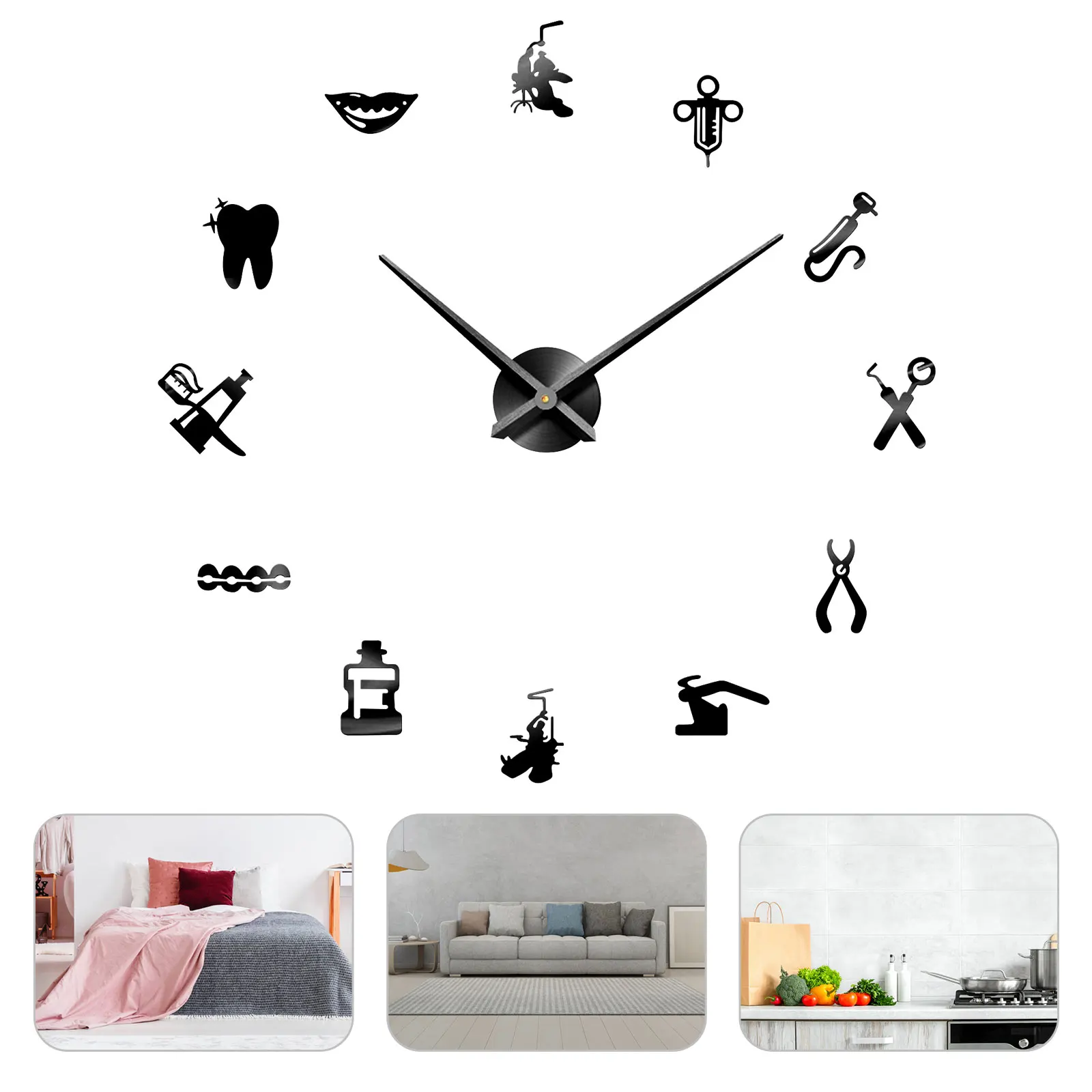 

Silent Acrylic Wall Clock DIY Kit Modern Home Hanging Clock Movement for Living Room Bedroom Kitchen Wall Decor