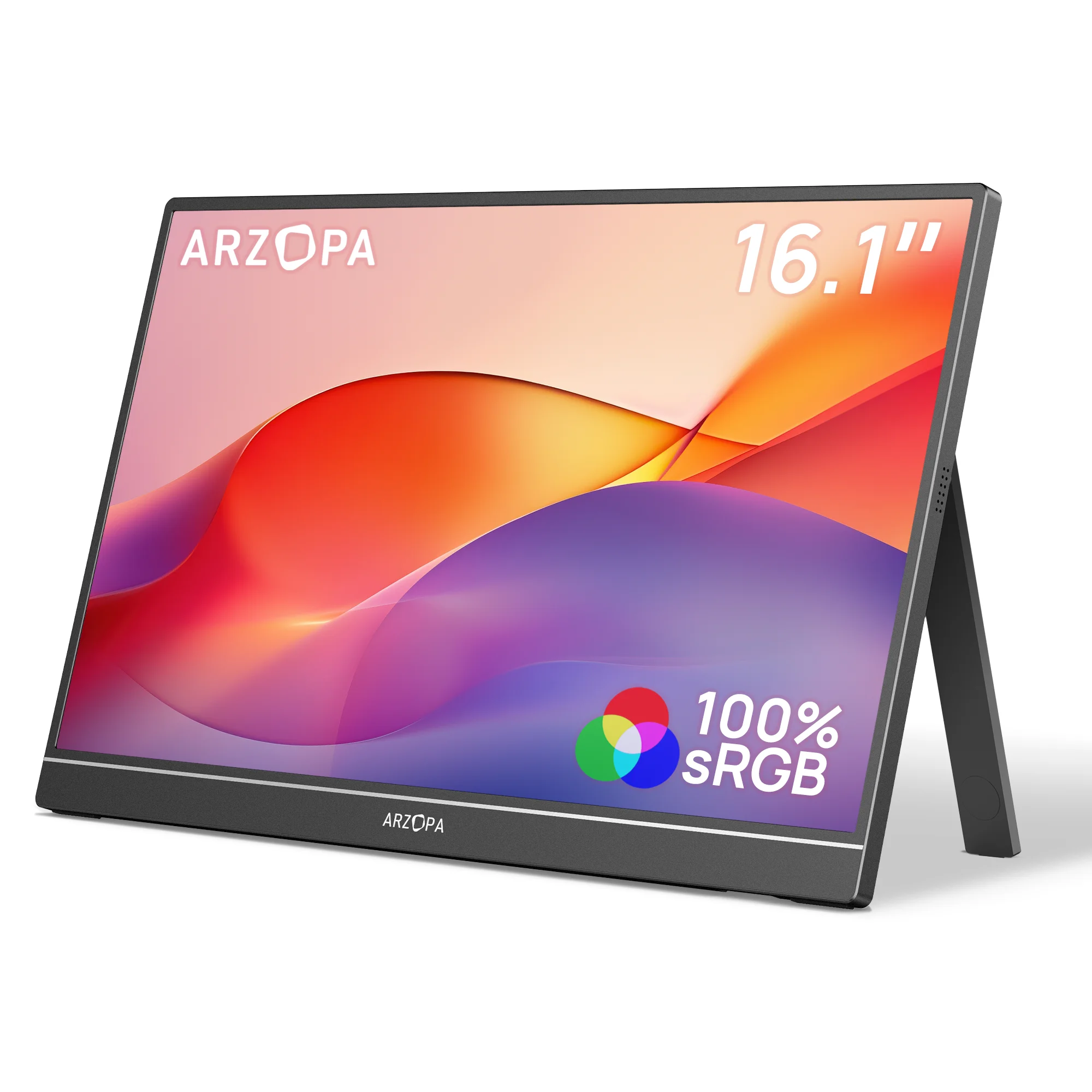 ARZOPA 16.1'' 100% SRGB Portable Monitor FHD1080P IPS Screen Second Monitor External Screen for MAC Laptop PC Xbox/PS/Switch