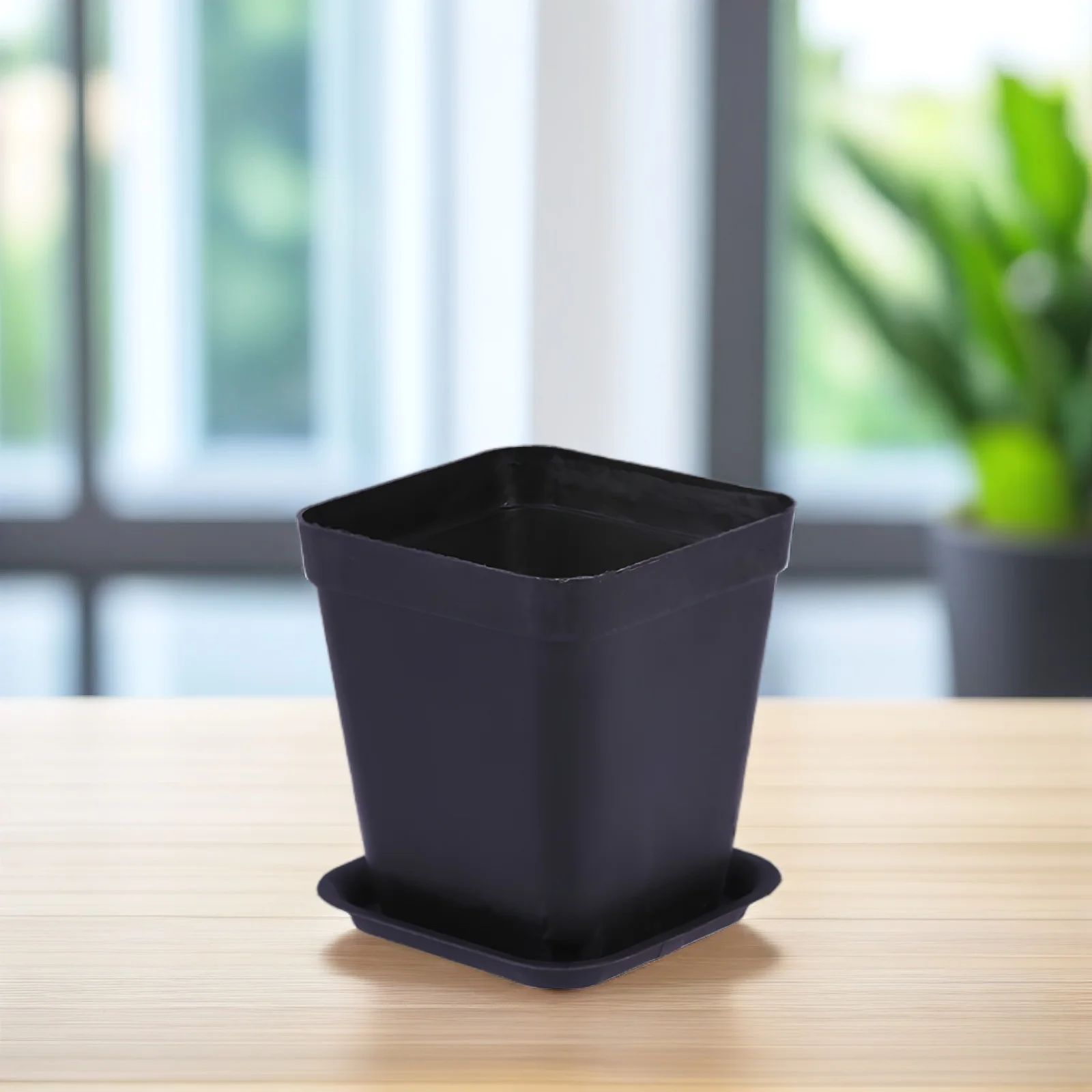 3 Sets Small Square Flower Pot Nursery Tray Garden Succulent Pots Decoration Flowerpot Plastic for Indoor Plants Planter Bonsai