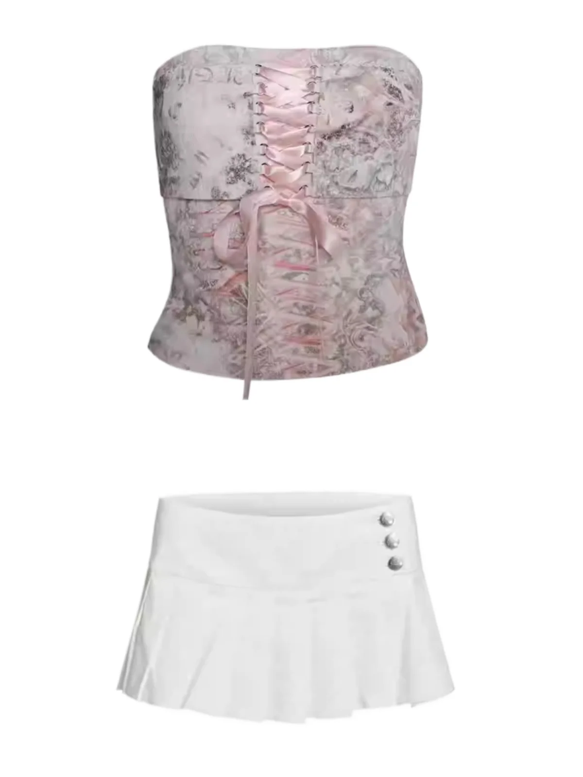 

Pink Sa Knot Tube Top Tight Crop Streetwear Sle Bal ort Top for Young Women 8-24 Years Old Summer 2023