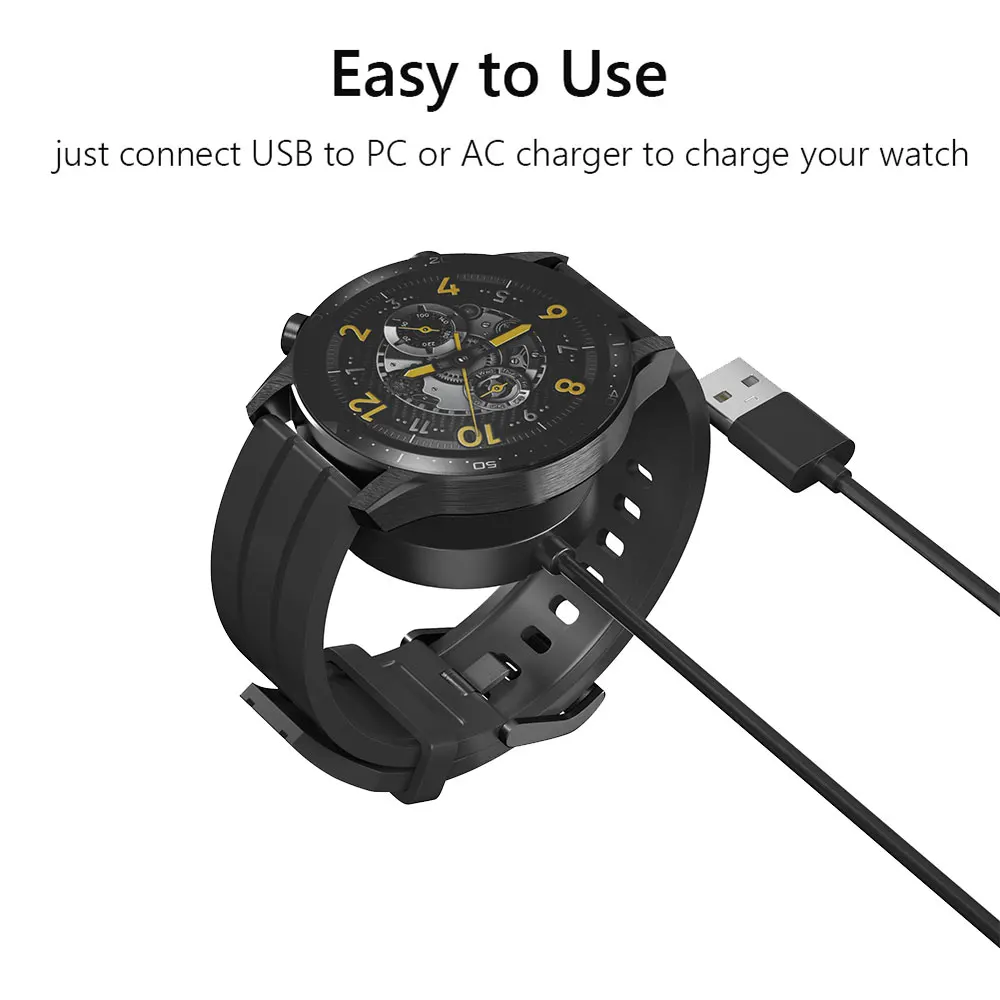 100cm adaptador de carregador doca smartwatch para relógio realme s pro power usb cabo carregamento para realme rma186 relógio inteligente accessoriess