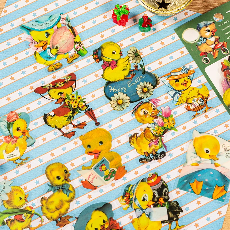 40Pcs Retro Animal Stickers Decoration DIY Scrapbooking Hand Account Collage Diary Album Kawaii Stationery Sticker