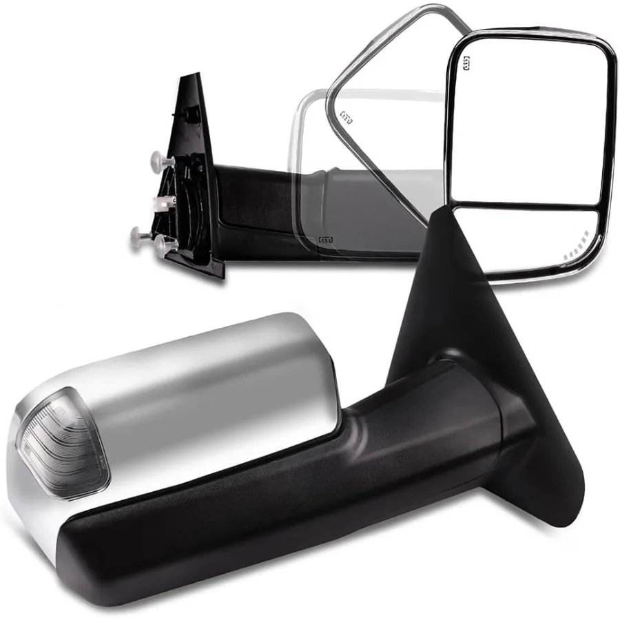 Espelhos de reboque Espelhos de reboque adequados para 2014-2018 Chevy Silverado e GMC Sierra 1500 com espelhos laterais esquerdo e direito aquecidos elétricos