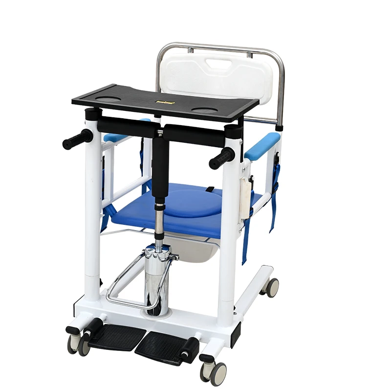 كرسي نقل هيدروليكي أبيض مع حمالات كرسي نقل المريض كرسي صوان لكبار السن #6