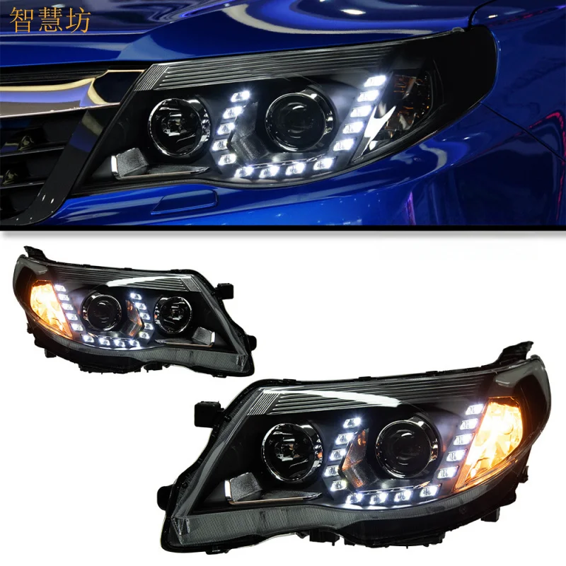 Suitable  for 08-12 Subaru Forester Headlight Assembly Modification LED Tear Eye Daytime Running Light Bi-Optic Lens Light