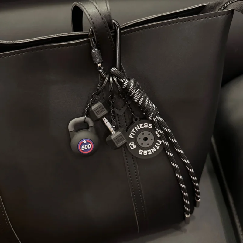 Mode Tasche Charme Neue Handarbeit Gewebt Seil Fitness Kettlebell/Wasser Tasse/Hantel Schlüsselbund Kreative Sport Rucksack Zubehör – Detail 3