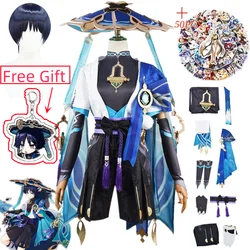 Wanderer Scaramouche Cosplay Oyunu Cosplay Kostüm Balladeer Şapka Üniforma Kunikuzushi Cadılar Bayramı Karnaval parti giysileri Anime