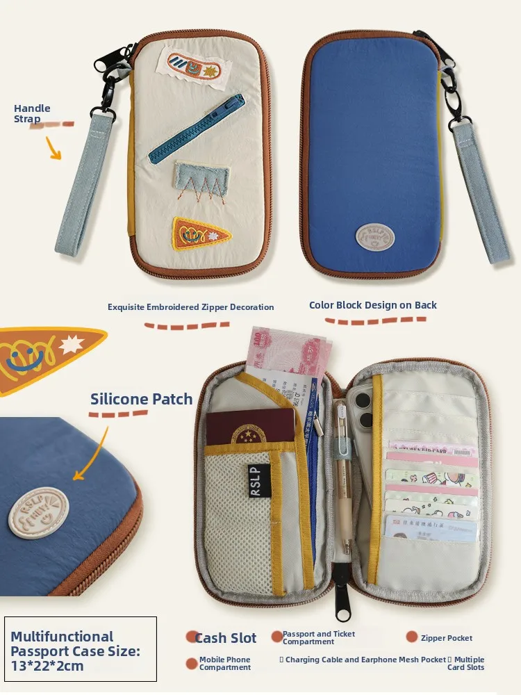 Porter Travel Portable Multi-Card Holder Large Capacity Passport Wallet Coin Ticket Storage Bag Korean Style Polyester 