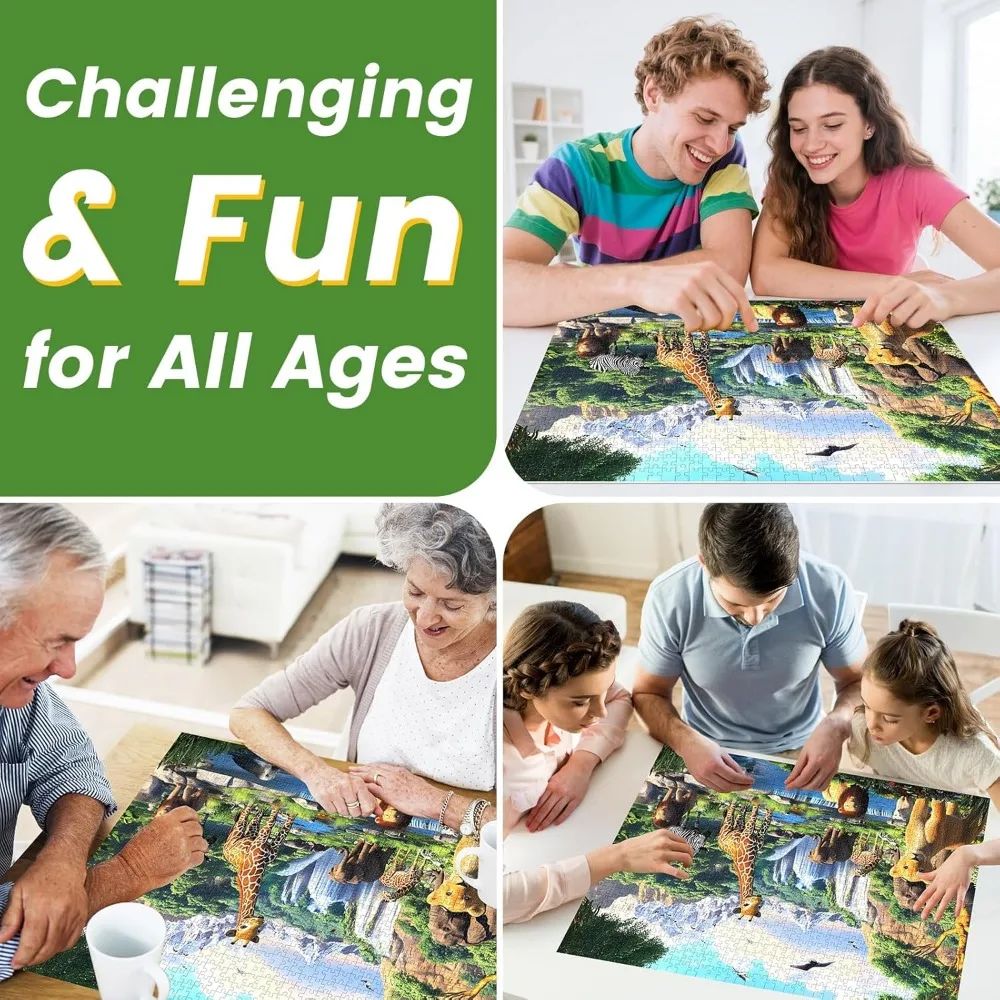 120/300/500/1000 Piece Animal World Wooden Jigsaw Puzzle for Adult Landscape Puzzle Educationa Toy Challenging Game Nights Fun