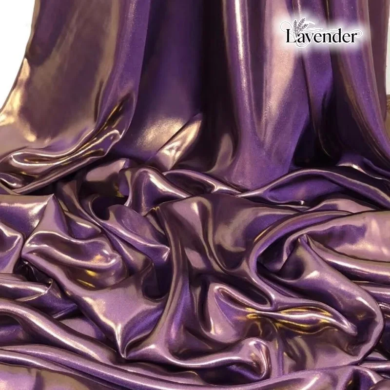 

Solid color glossy liquid glossy satin shiny silky smooth fabric sewing stage clothing senior fashion designer fabric