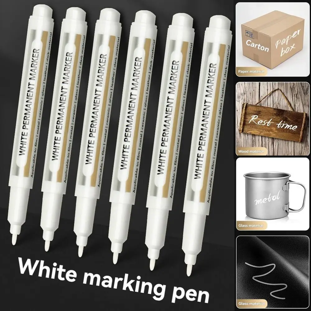 10 White Paint Pens - Waterproof Acrylic Markers, Permanent White Paint Markers for Metal, Glass, and Wood, DIY Art Supplies