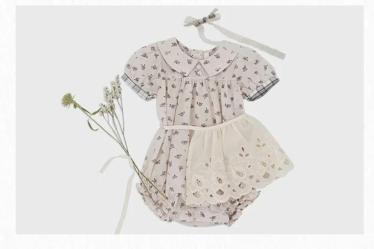 Baby Romper LOU Brand New Summer Newborn Romper Embroidery Floral Lace Cotton Infant Bodysuits Kids Clothes Baby Onesie Bebes