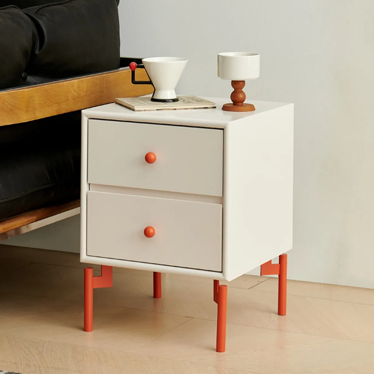 Bedside table Modern simple bedside table Dopamine storage cabinet Children's bedroom shelf Pink solid wood