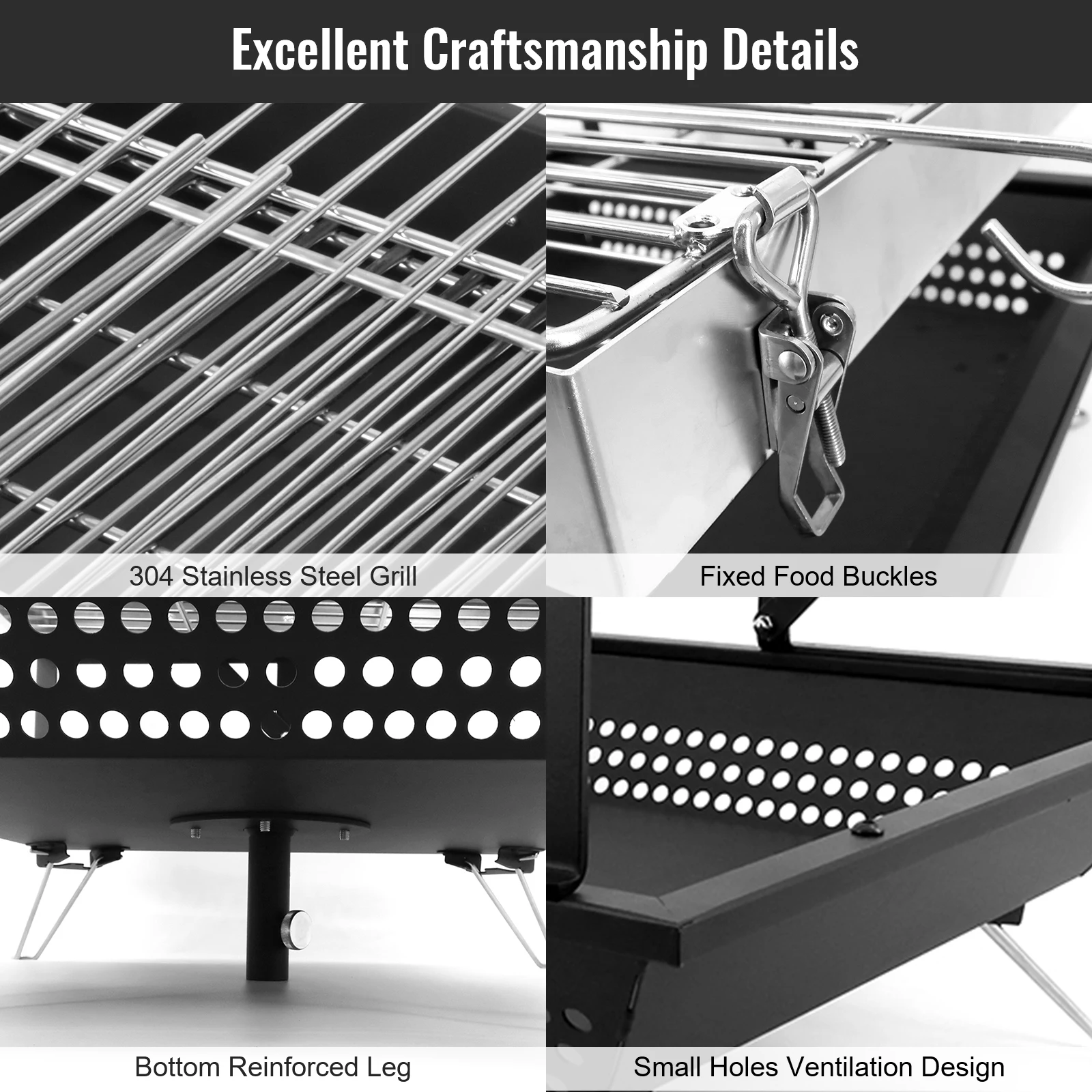 Portable Barbeque Outdoor Courtyard Camping Revolving Grid Rotatable BBQ Grill With Manual Flip Function For BBQ Enthusiasts