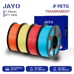 JAYO 3D Filament PETG 2Rolls 1.75MM PETG Filament For FDM 3D Printer Neatly Wound 3D Printing Materials 2.2KG/set