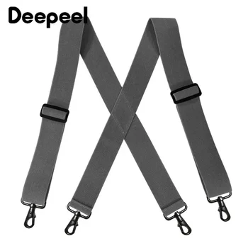 Deepeel 1pc 5*120cm חדש אופנה רחב גברים של ביריות שחור וו אבזם 4 קליפ למתוח זכר מהכנסייה עבודה Braces גברים אביזרים