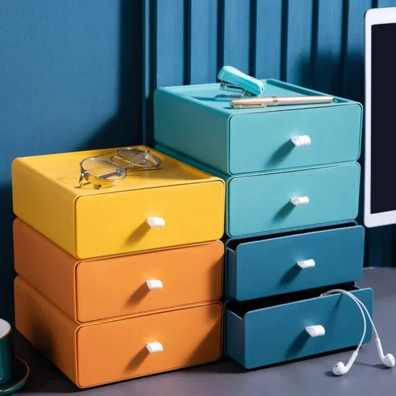 Jewelry Organizer Storage Box Stackable Cosmetics Desktop Stationery Desk Storages Box Drawer Dormitory Desk Storage Organizer