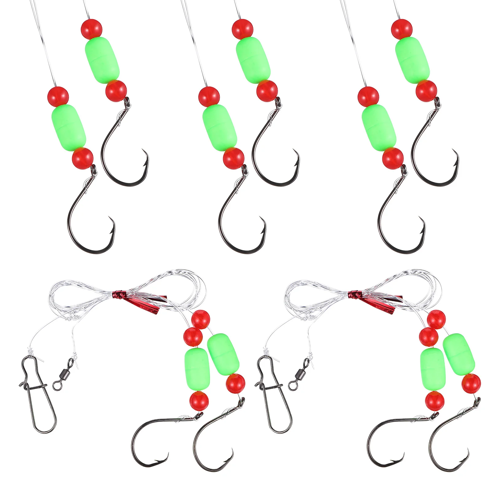 

5 Pcs High Carbon Steel Hook Fish Rig Bait Rattle Catfishing Supplies Nylon Tackle Saltwater Fishing Pompano Surf Rigs