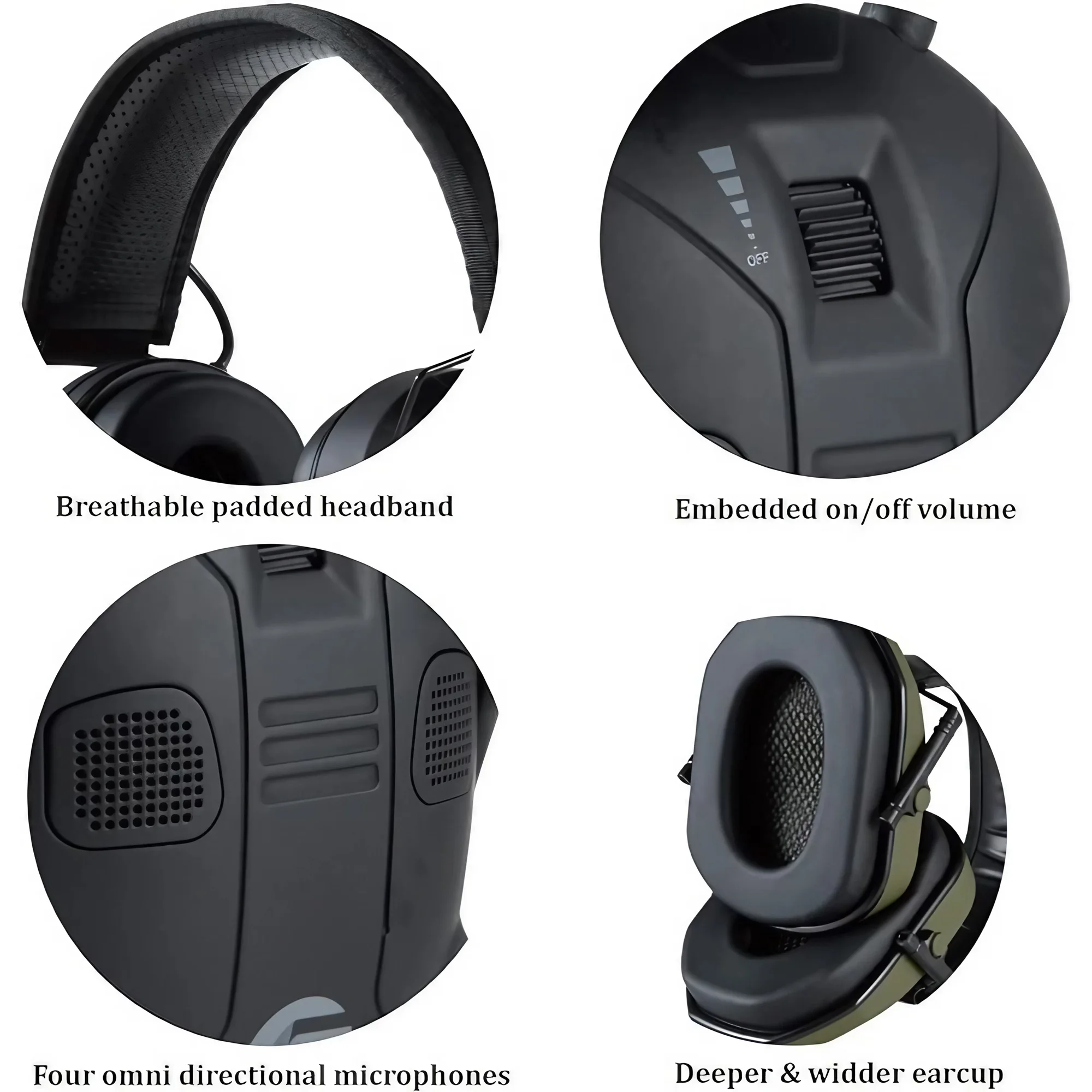 active noise reduction professional tactical headphones suitable for shooting training ranges with sound isolation function