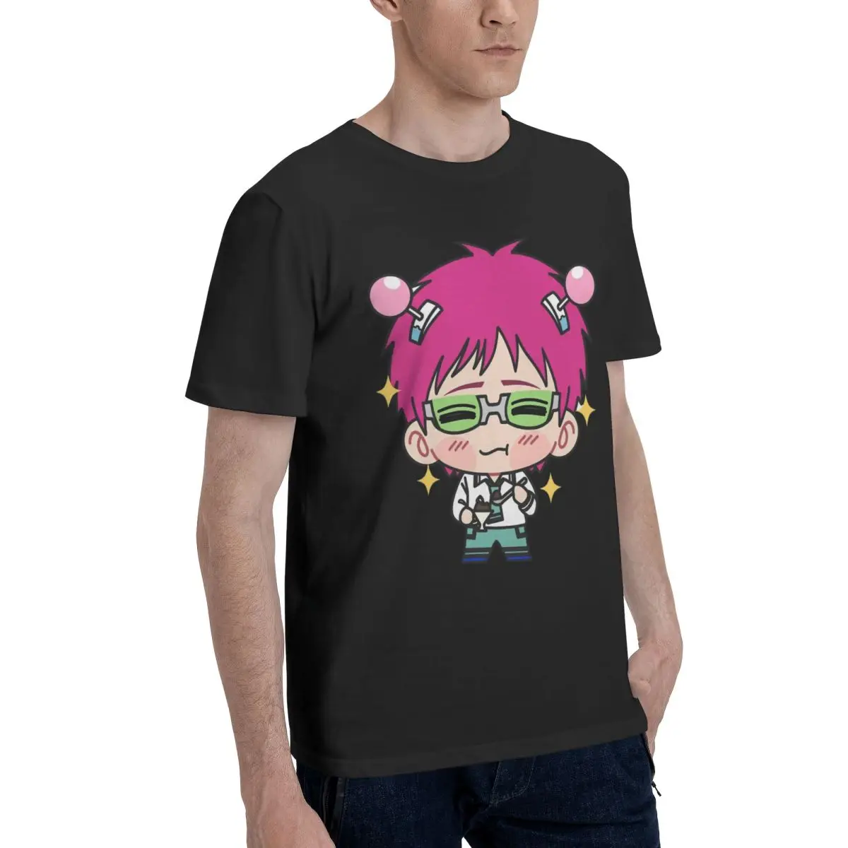 MenThe Disastrous Life Of Saiki K T-Shirt Fashion Style Hipster Ofertas O Neck Graphic Tshirt