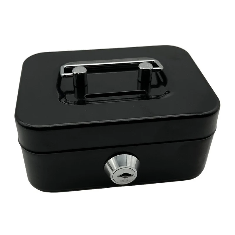 Money Safe Box Lockable Cash Box With Key,Portable Piggy Box Made Of Metal Small Security Lock Box Sturdy Coin Boxes For Kids