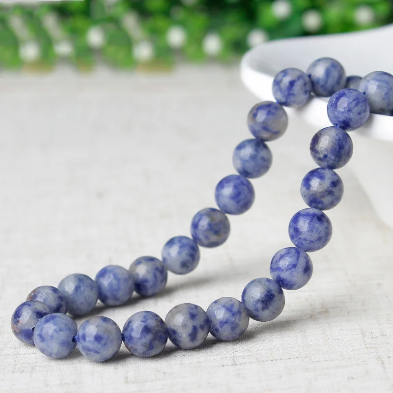 1 Strang 35cm Natürlicher Sodalit-Stein Blaue Flecken Runde 4mm 6mm 8mm 10mm 12mm Perlen für Schmuckherstellung DIY Armband Zubehör – Detail 2