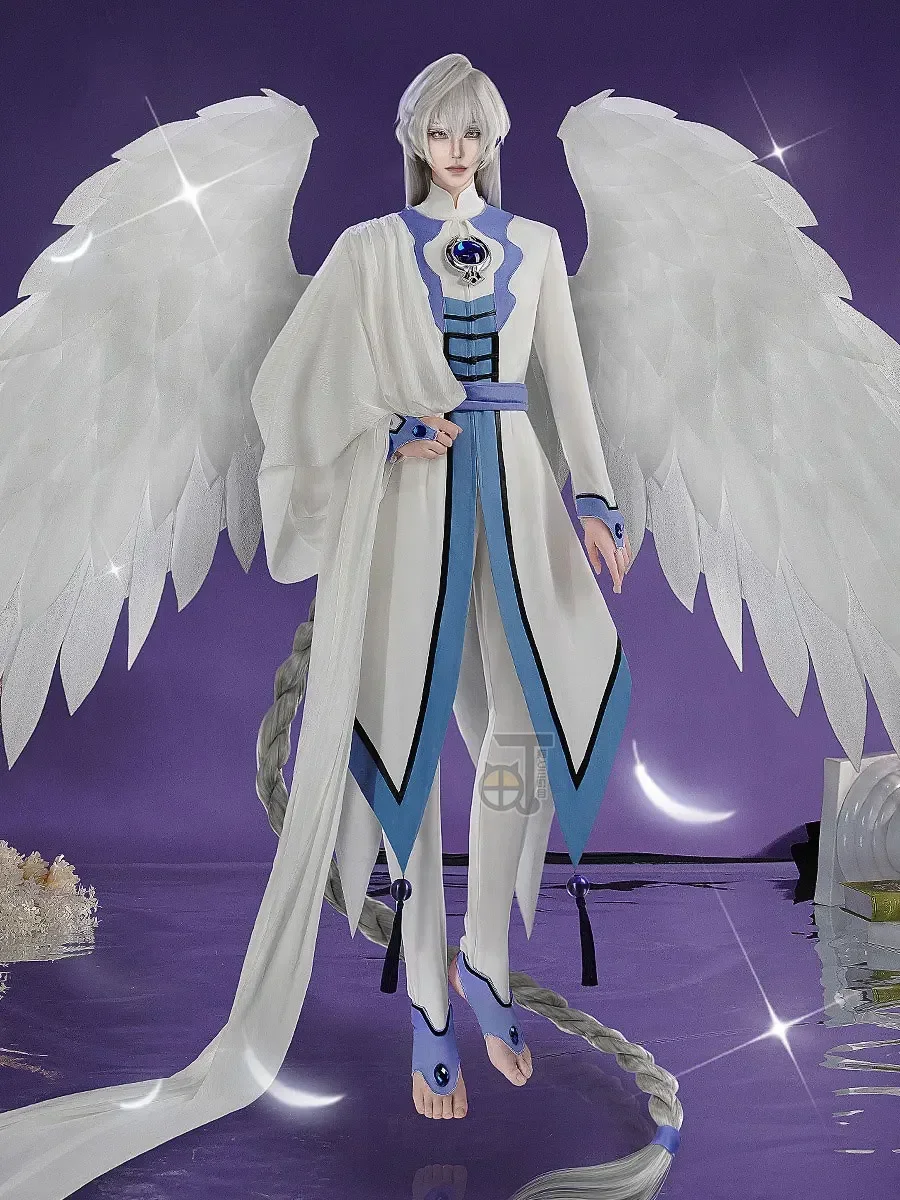 

2025 Yukito Tsukishiro Cosplay Costume Anime Cardcaptor Sakura Yue Cosplay Angel Suit fancy Costume Halloween Carnival Uniforms