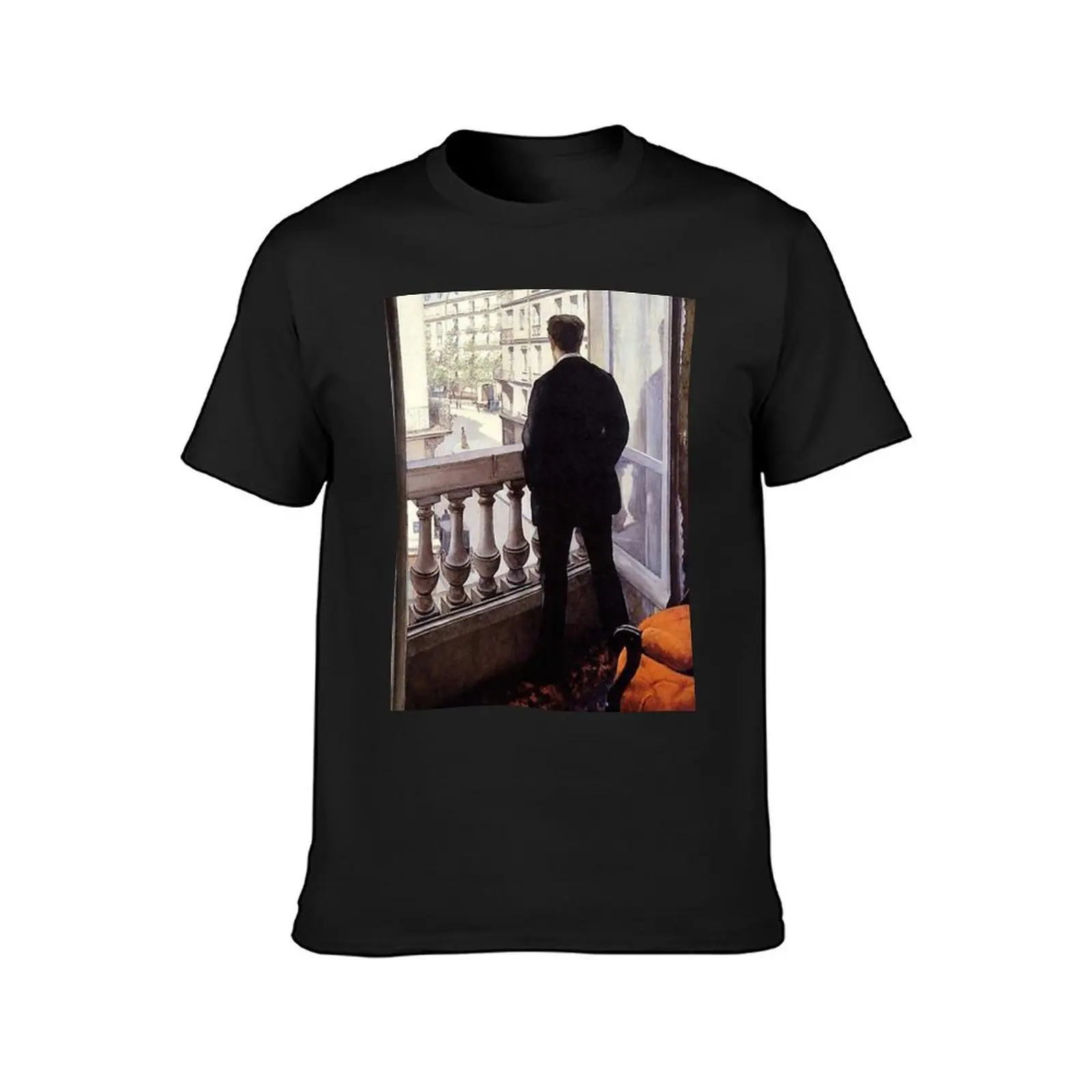 G. Caillebotte - Jeune homme à la fenêtre T-Shirt heavyweights summer top oversized t shirts for men