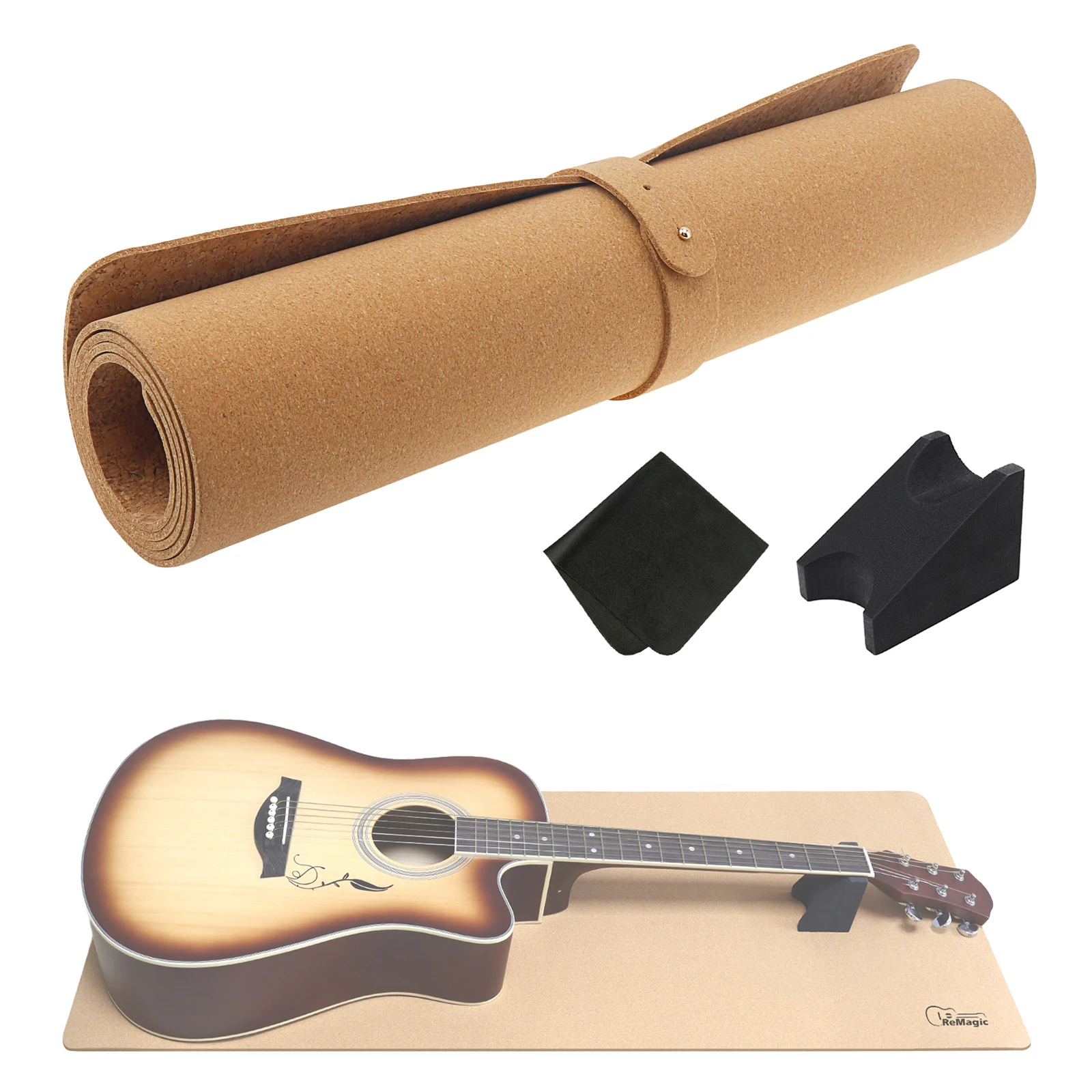 

Guitar Neck Rest and Guitar Mat Guitar Cleaning Kit with Two Heights Support 40.5x16.6 Guitar Work Mat with Cleaning Cloth