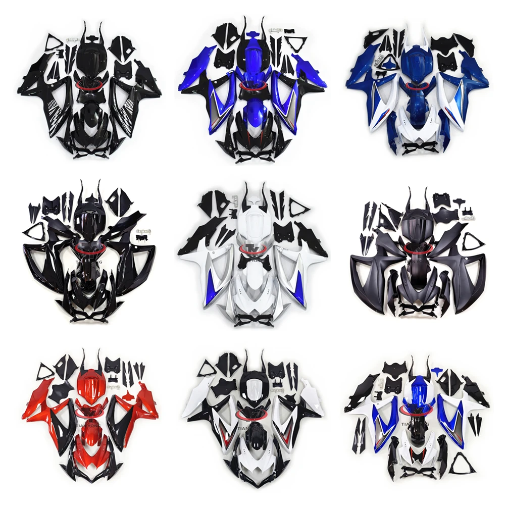 Fit GSXR 600 750 K8 Bodywork Cowling Customize Motorcycle Full Fairing Kit Injection For GSXR600 GSXR750 2008 2009 2010 Year