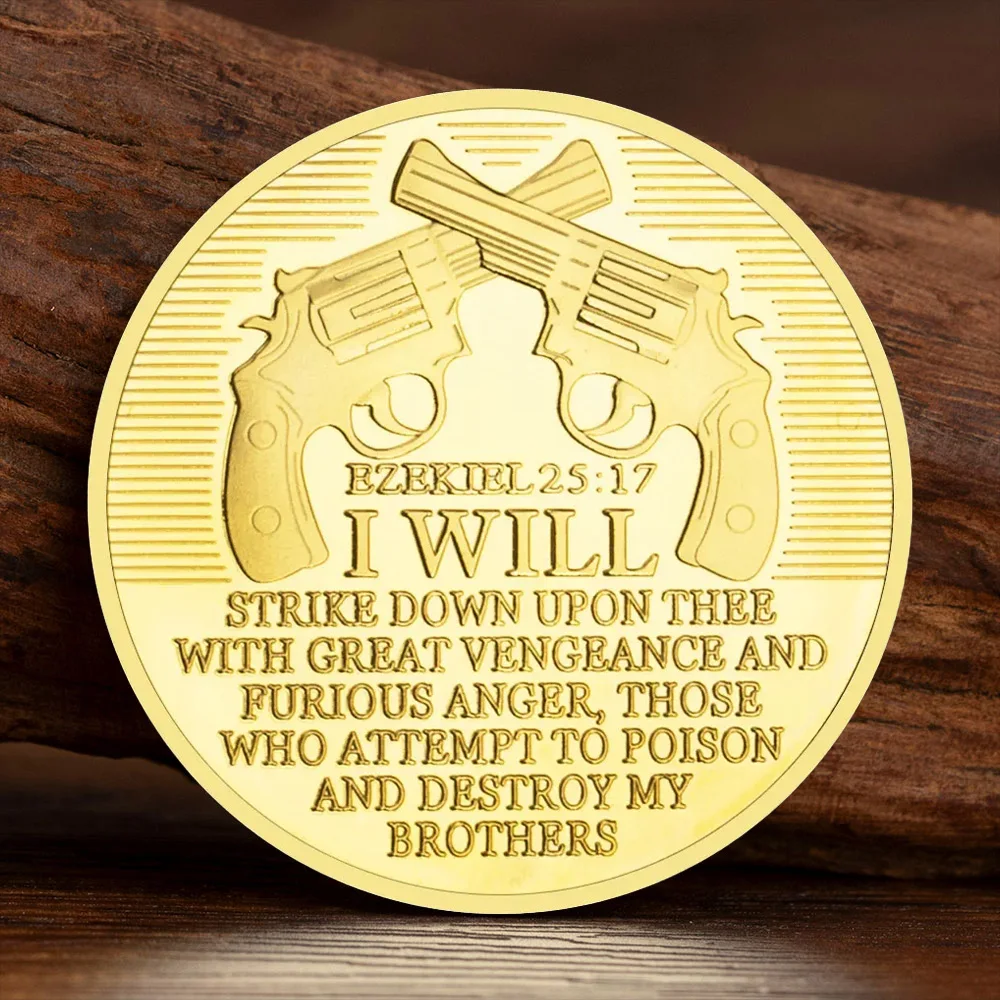 Gold Plated Punisher of Evil Souvenir Coin Coanter-terrorism Force Honor Commemorative Coins