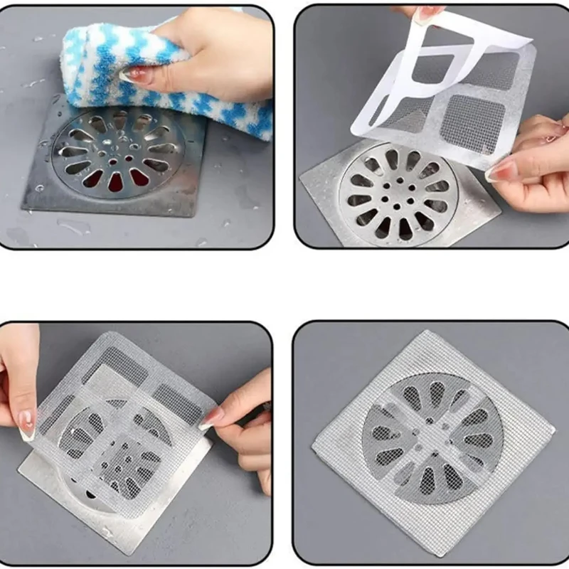 100PCS Disposable Shower Drain Hair Catcher Mesh Shower Covers Floor Sink Strainer Filter Hairs Stopper For Bathroom Kitchen view 5