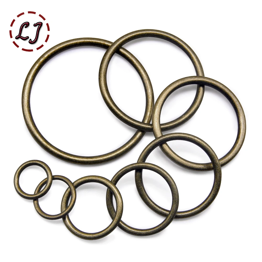 60pcs/lot wholesale 20mm/25mm/30mm/35mm black bronze gold silver circle ring Connection alloy metal shoes bags Belt Buckles DIY