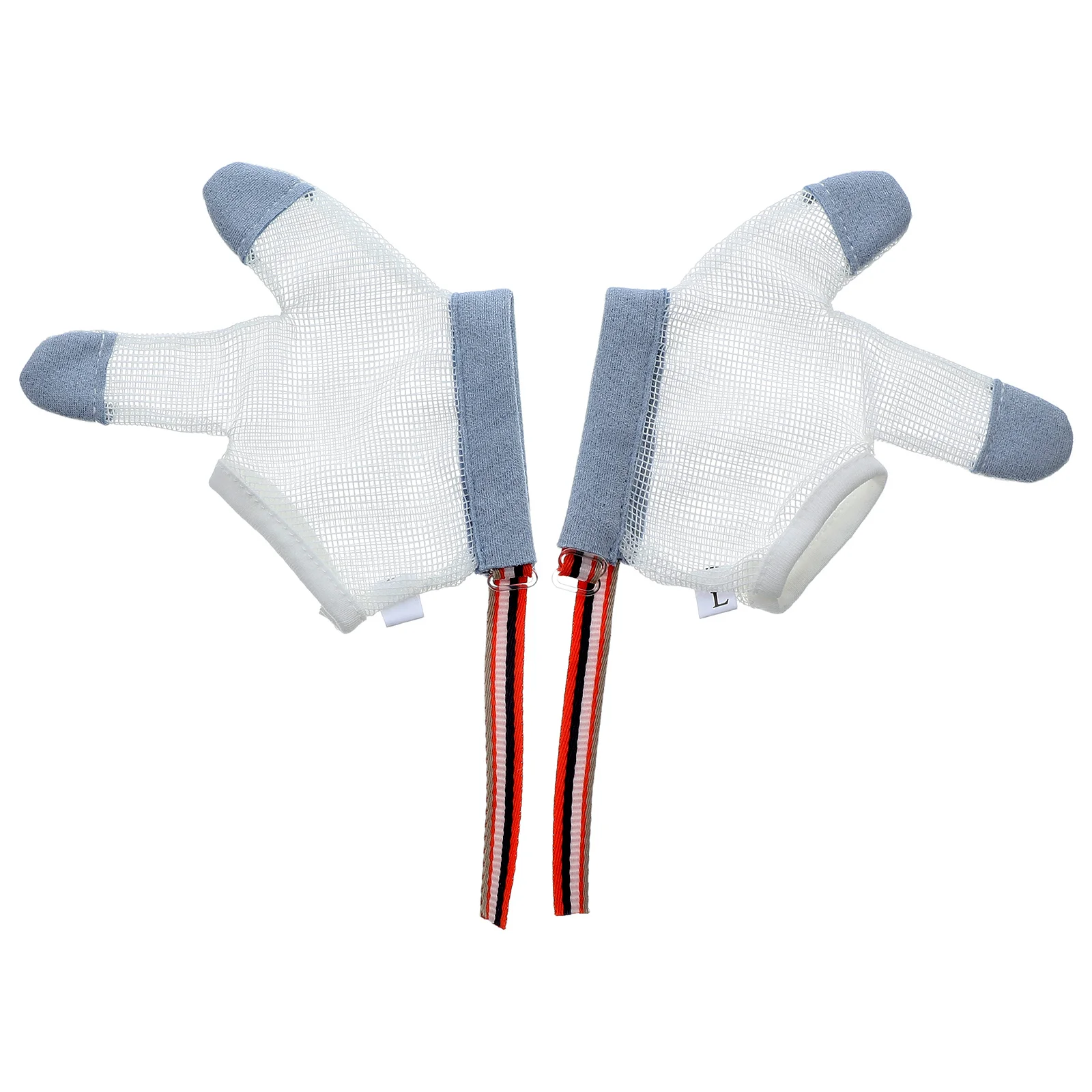 

1Pair Baby Anti-Eating Gloves Breathable Nylon Half-Finger Mitt Adjustable Wrist Cord Soft Skin-Friendly Teething Mittens