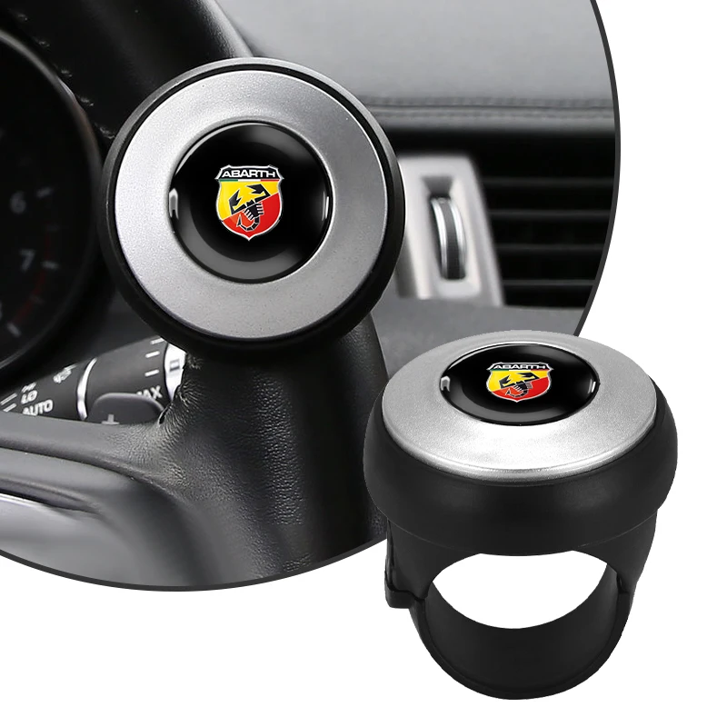360 Degree Rotating Car Steering Wheel Booster Steering Wheel Knob Ball Emblem For Abbas Abarth Fiat Punto124/125/500 Stilo