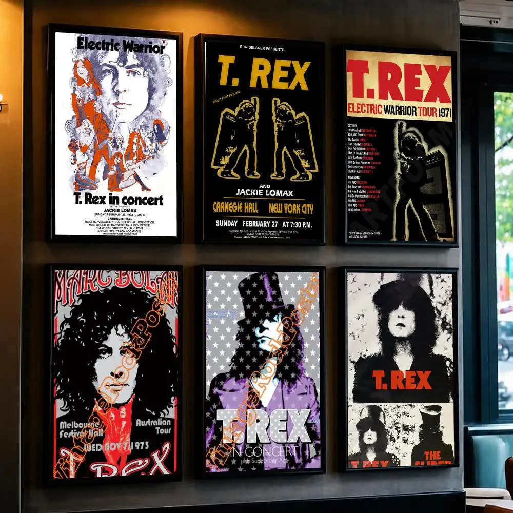 band T-T Rex-X Poster Minimalist Wall Sticker for Cafe Office Bar Home Decor and Gift