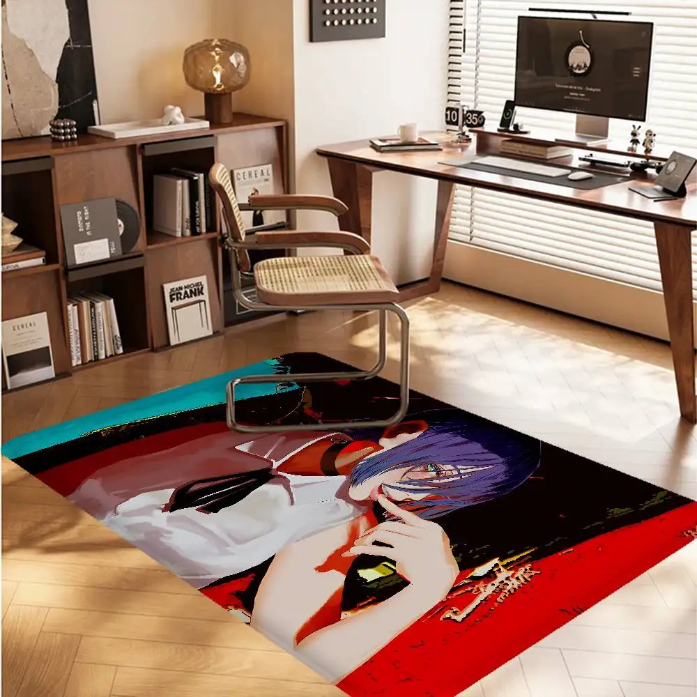Popular Action Anime C-Chainsaw M-Man R-Reze A-Arc Floor Mat Cheaper Anti-slip Modern Living Room Balcony Printed Bedside Mats