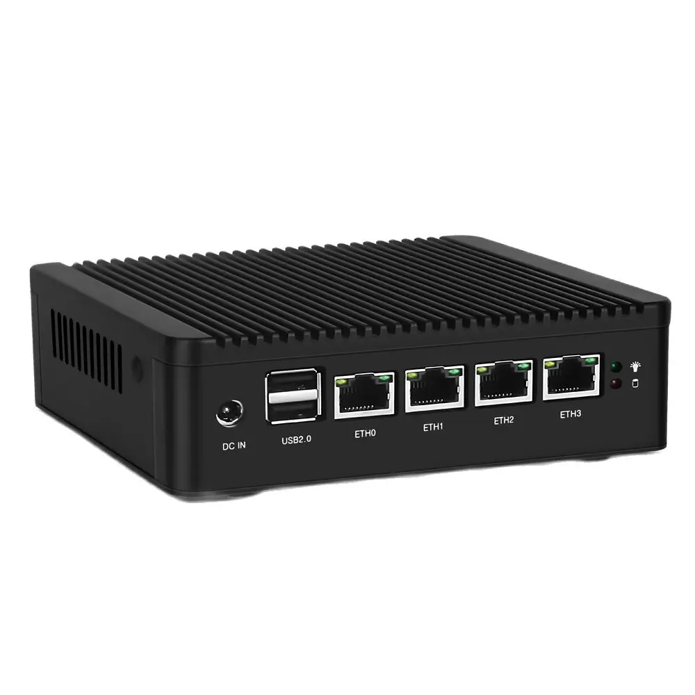 AN2 Quad Core Intel N4000/J4125 4 * I255 2.5G LAN Mini PC Fanless Soft Router HD-MI VGA Firewall Appliance AES-NI OPNsense ESXi