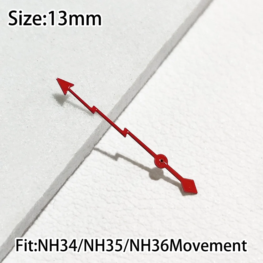 시계 13mm 번개 초침 NH 34/35/36 무브먼트에 적합한 빛나는 없음 시계 손 액세서리 멀티 컬러 선택