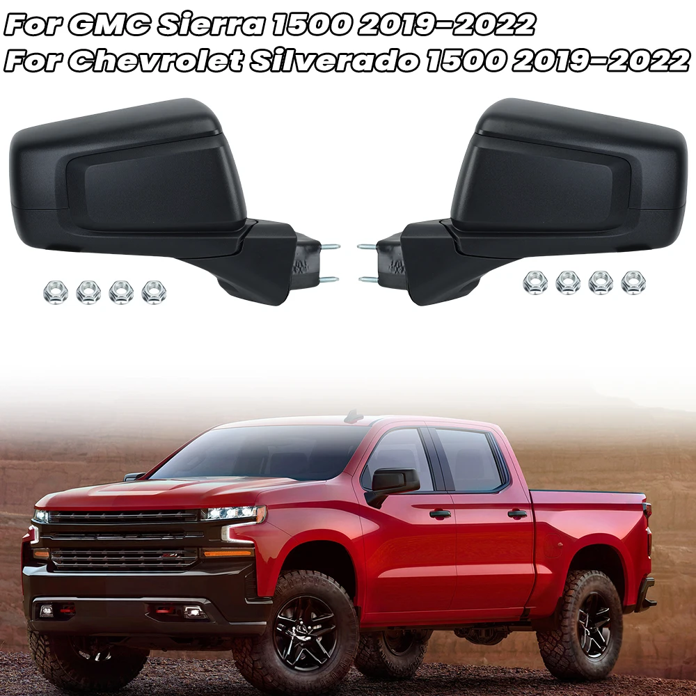 

For Chevrolet Silverado 1500 2019-2022 Rearview Mirror Assembly For GMC Sierra 1500 2019-2022 Textured Black Car Accessories