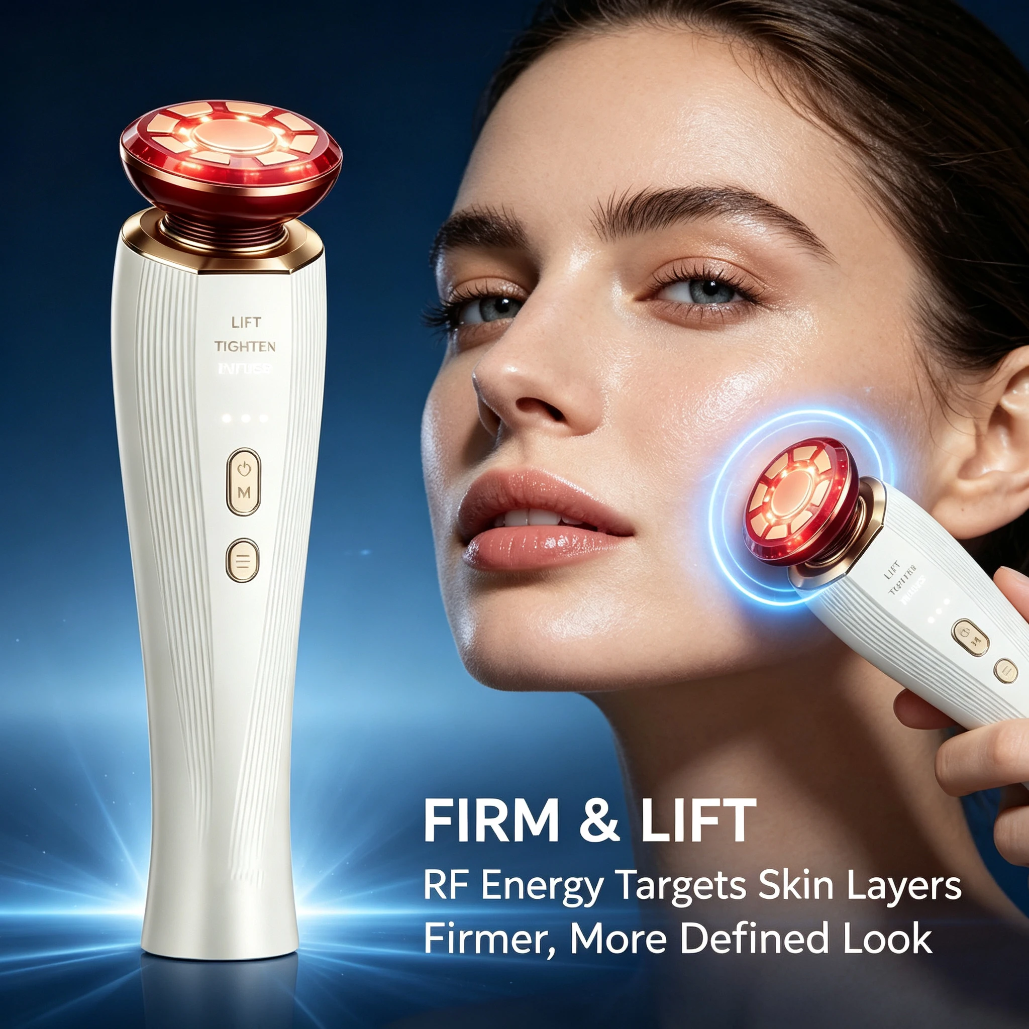 Skin Lifting Firming Facial Massager EMS Microcurrent Red Light Device Portable Multi-Pole  Skin Revitalization Beauty Tool