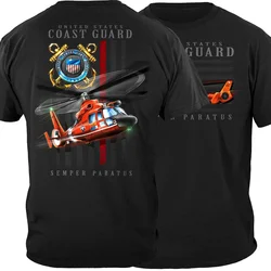 S-5XL tshirtgraphic t shirts United States Coast Guard Badge Helicopter T-Shirt. Summer Cotton O-Neck Short Sleeve Mens T Shirt