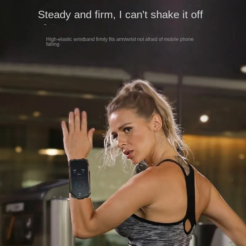 Funda de brazo para correr con teléfono, desmontable y giratoria, banda para brazo giratoria, bolsa de muñeca para deportes al aire libre, ciclismo, estable y conveniente