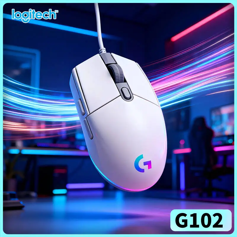 Logitech G102 Gaming Mouse, 8000 DPI Adjustable, LIGHTSYNC RGB, 1000Hz Polling, Compatible with Mac/Windows Systems