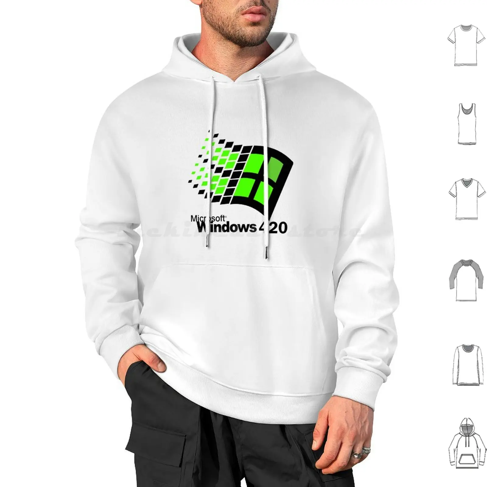 Microsoft Windows 420 Hoodies Long Sleeve Windows 420 Windows 95 Logo Windows Xp Microsoft Weed Stoner Funny