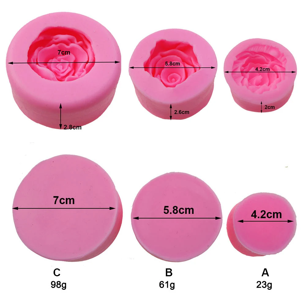 1 sztuk 3D Rose Flower czekolady cukru ciastka formy do pieczenia spożywczy żel krzemionkowy ciasto formy bez deformacji łatwe wyjmowanie z formy