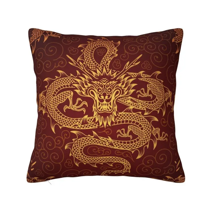 Dragon Totem Asian Style Cushion Cover 50*50 cm Polyester Throw Pillow Case Home Decor Bedding Sofa Pillowcase