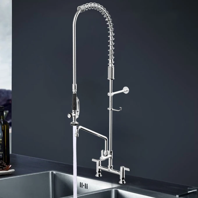 Professional Wholesale Commercial Pre Rinse Pull Down Restaurant Kitchen Sink Faucet