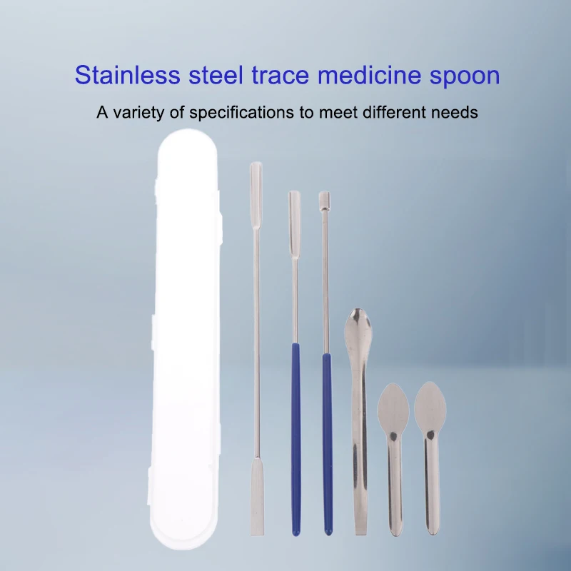 Sample Weighing Spoon Laboratory Supplies Stainless Steel Medicine Spoon Thickened Single/Double/Square-Head Drug Reagents